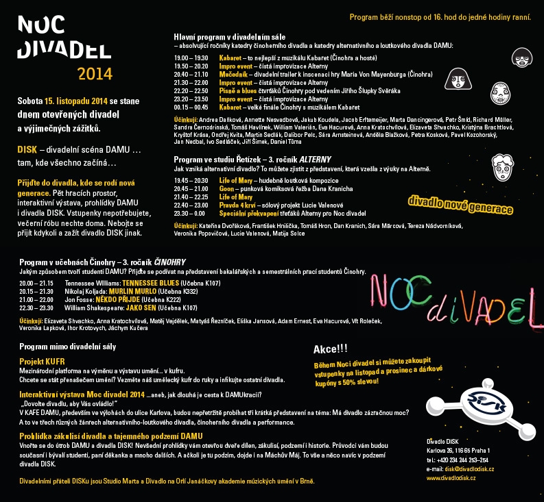 Noc divadel v DISKu – delší, nabitější, zábavnější!
