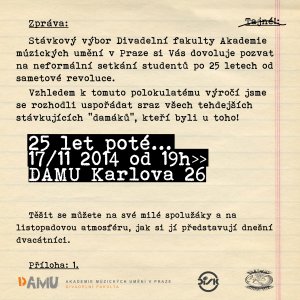 Stávkový výbor DAMU po 25 letech znovu zasedá!