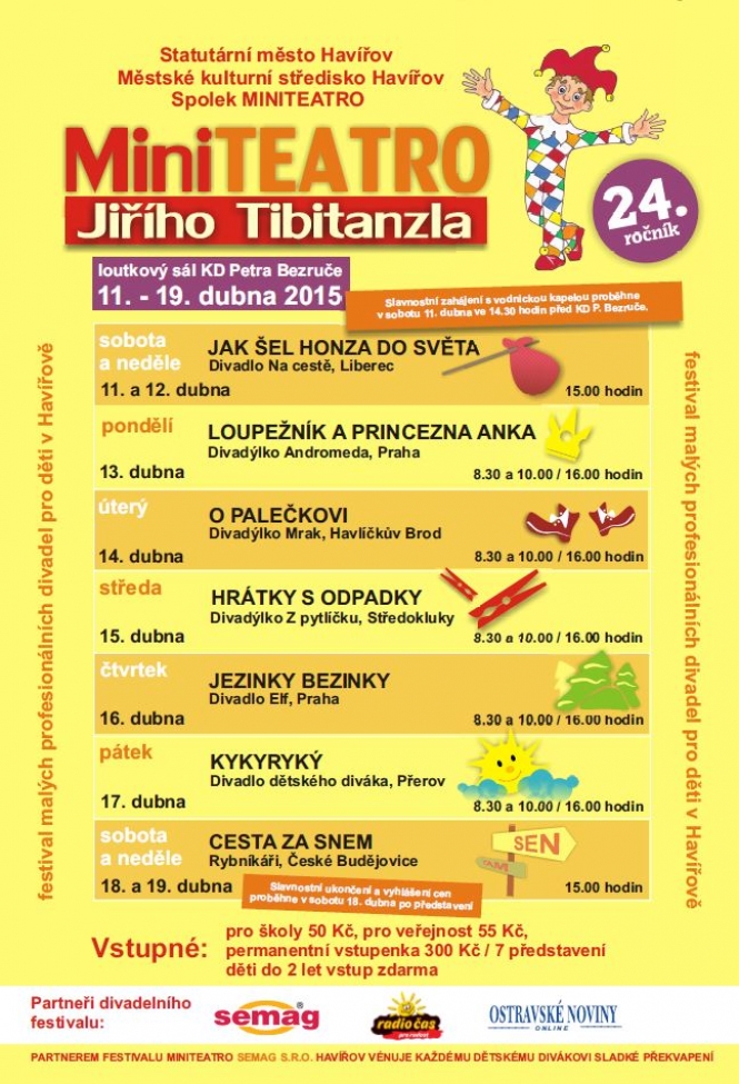 Havířovské Miniteatro nabídne sedm divadel hrajících pro děti