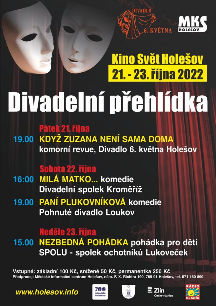 Na nesoutěžní přehlídce ochotníků v Holešově se představí čtyři soubory