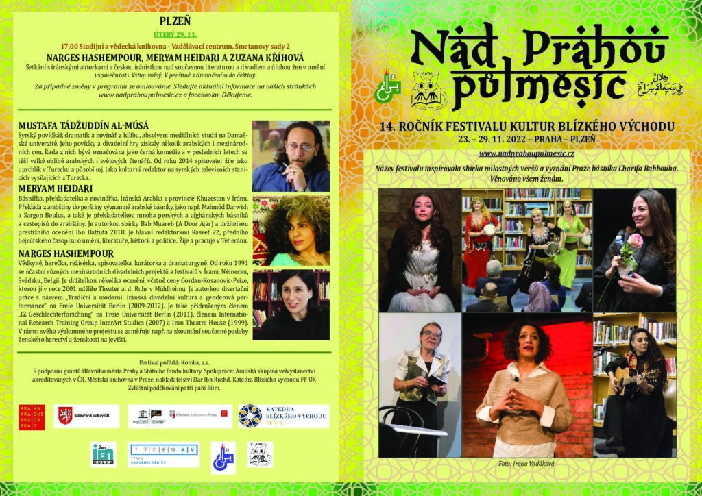 14. ročník festivalu kultur Blízkého východu Nad Prahou půlměsíc se uskuteční v listopadu v Praze a Plzni