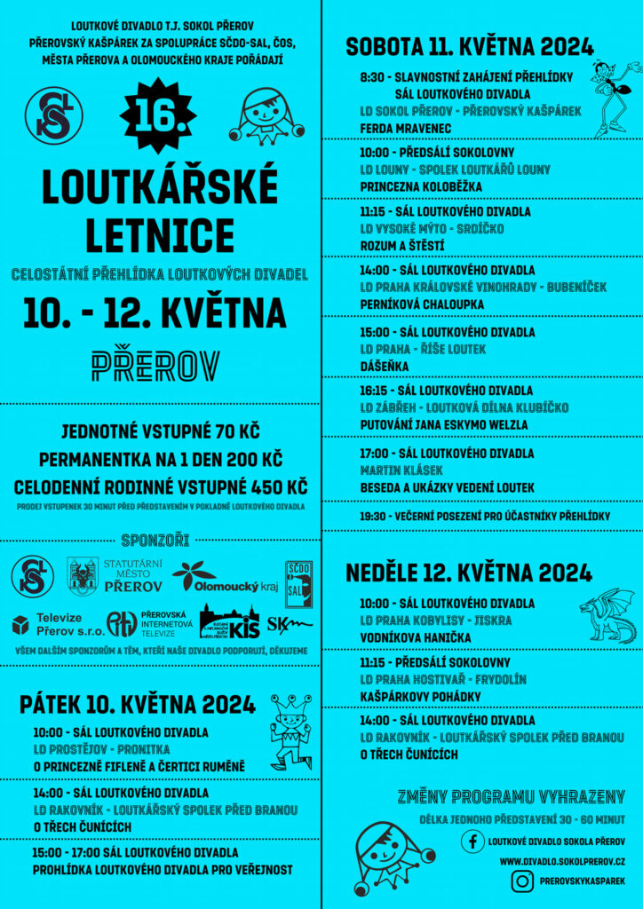 Přerov bude hostit přehlídku amatérských loutkových divadel Loutkářské letnice
