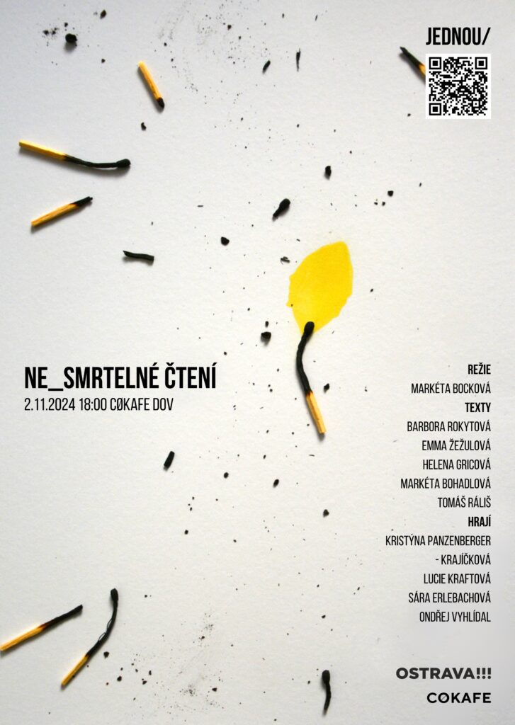 Spolek JEDNOU opět na Dušičky realizuje NE_SMRTELNÉ ČTENÍ