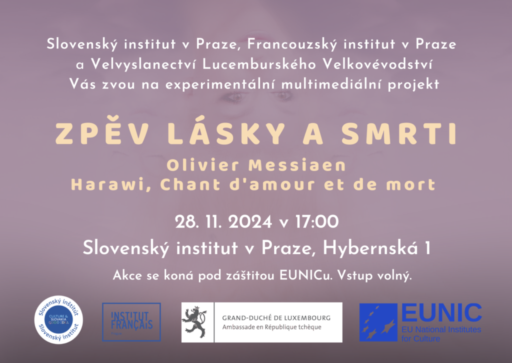 Pozvánka na na multimediální představení s názvem Harawi, Chant d’amour et de mort (Zpěv lásky a smrti)