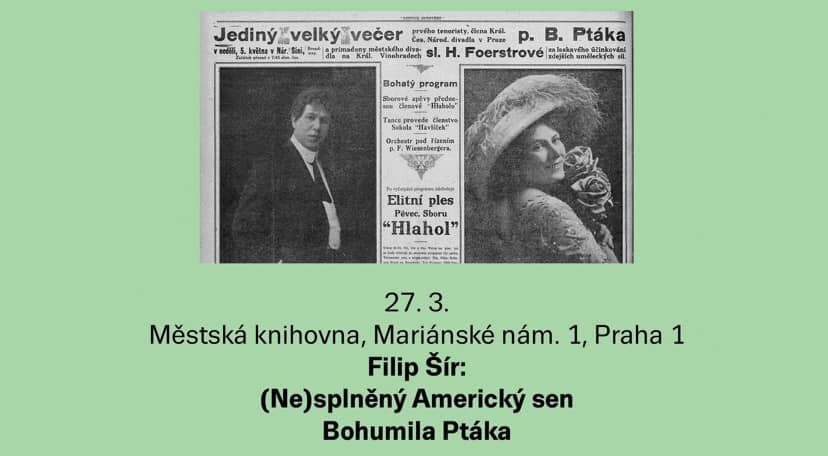 Pozvánka na přednášku: (Ne)splněný Americký sen Bohumila Ptáka