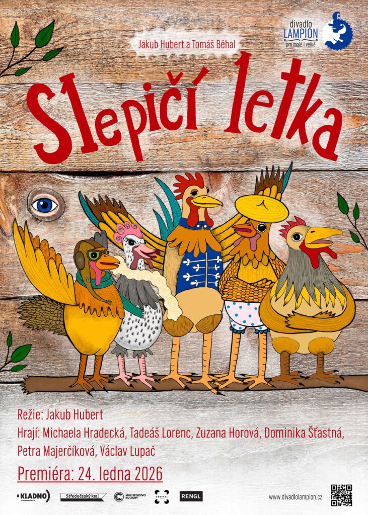 Premiéra loutkové inscenace Slepičí letka v Divadle Lampion